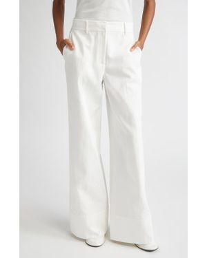 Lafayette 148 New York Charles Cotton & Linen Wide Leg Pants - White