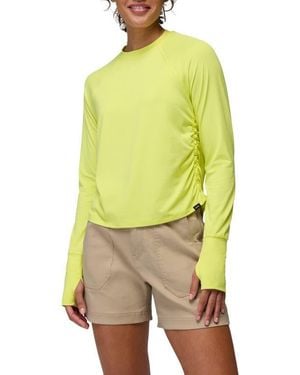 Prana Gathered Long Sleeve T-Shirt - Yellow