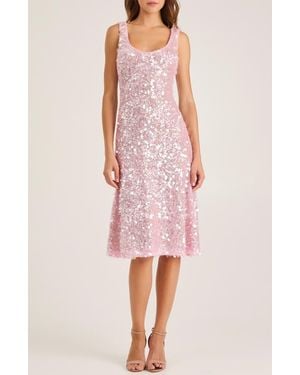 HELSI Isla Sequin Fit & Flare Cocktail Dress - Pink