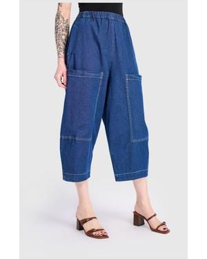 Alembika Bold Barrel Capri Pants - Blue
