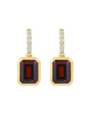 Effy 14K Diamond,Garnet Earrings - White