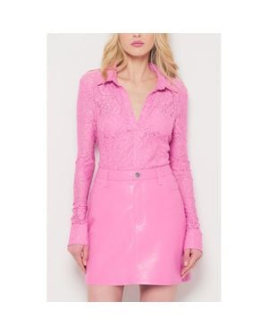 AS by DF Dixie Strtch Lace Ls Blouse - Pink