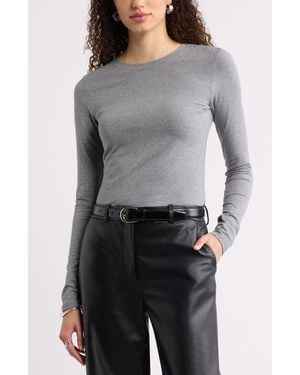 Nordstrom Pima Cotton & Tencel Modal Long Sleeve T-Shirt - Gray