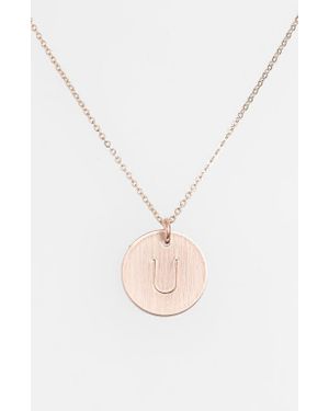 Nashelle 14K- Fill Initial Disc Necklace - White