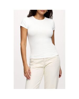 nuuds Slinky Rib Crewneck T-Shirt - White