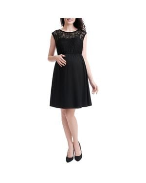 Kimi + Kai Genevieve Lace Maternity Dress - Black