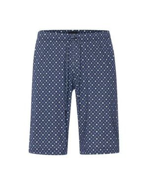 Hanro Night And Day Drawstring Cotton Shorts - Blue