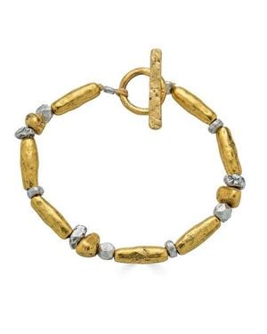 Loni Paul Jewelry Mixed Metal Organic Bead Bracelet - Metallic