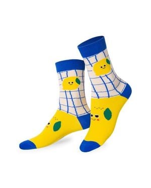 Doiy. Kids' Acid Lemon 3D Crew Socks - Blue
