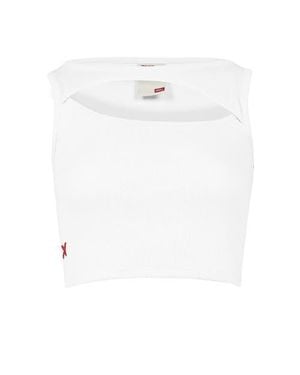 Pcfg Free Heaven Rib Crop Tank Top - White