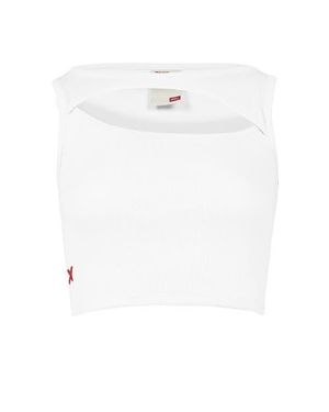 Pcfg Free Heaven Rib Crop Tank Top - White