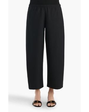 KHAITE Roma Rounded Virgin Wool Crop Pants - Black