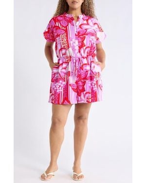 Sugarlips Barba Tropical Print Romper - Pink