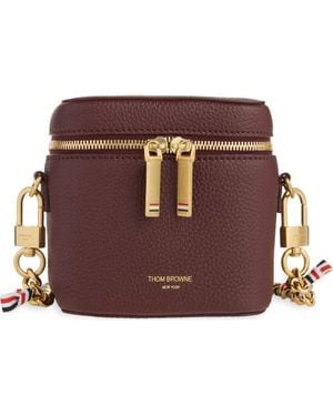 Thom Browne Box Leather Crossbody Pouch - Purple