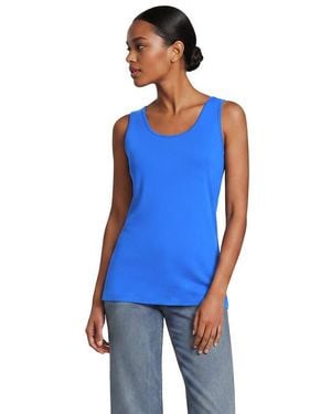 Lands' End Cotton Tank Top - Blue