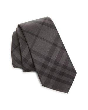 Burberry Manston Check Silk Tie - Gray