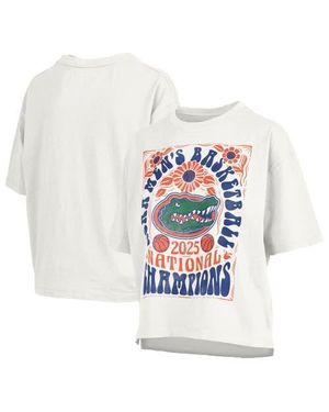 Pressbox Florida Gators 2025 Ncaa Basketball National Champions Harmony Motley Crew Oversized Slub T-Shirt - White