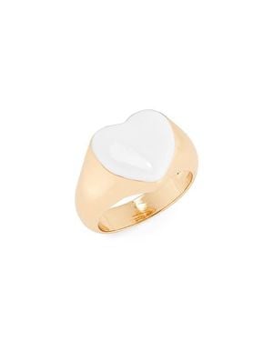 Panacea Enamel Heart Ring - White