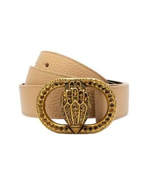 Kurt Geiger Chelsea Crystal Eagle Buckle Suede Belt - Natural
