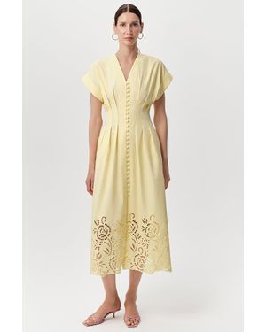 Exquise Emrick V Neck Short Sleeve Midi Dress - Metallic