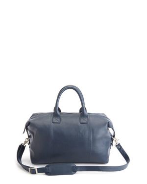 ROYCE New York Leather Duffle Bag - Blue