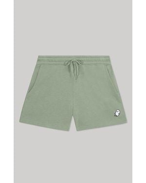 Alix Ghost Midweight Washed Fleece Shorts - Green