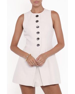 Petal & Pup Amanda Sleeveless Split Front Tunic - White