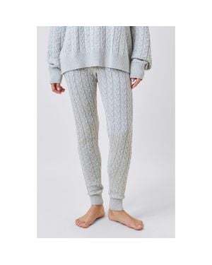 Papinelle Cable Knit Pajama Pants - Gray