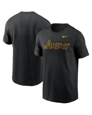Nike Iowa Hawkeyes Baseball Wordmark T-Shirt - Black