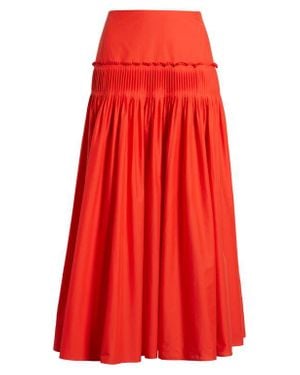 Theory Accordion Yoke Skirt - Red