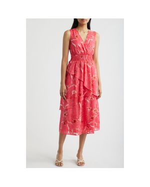 Anne Klein Tiered Asymmetric Midi Dress