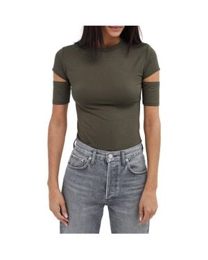 MARCELLA Esme Cutout Sleeve T-Shirt - Black