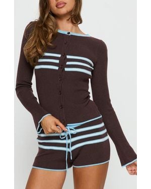 Princess Polly Beverlea Stripe Rib Cardigan - Multicolor