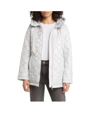 Sam Edelman Hooded Water Repellent Quilted Puffer Jacket - White