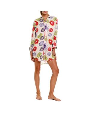 The Lazy Poet Sissy Floral Linen Nightshirt - Red