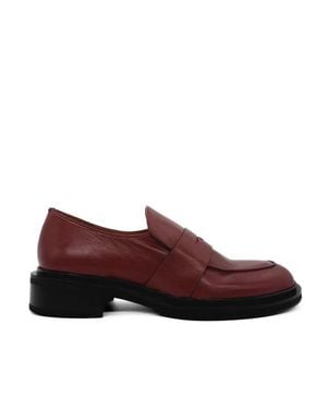 Amie Rafa Drew Chunky Leather Loafer - Red