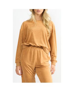 Viens Avec Moi Terry Cloth Sweatshirt - Orange