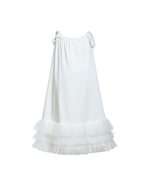 Tulle Kendra Ruffle Hem Tie-Strap Dress - White