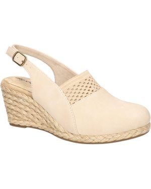 Easy Street Aloha Slingback Espadrille Wedge Pump - White