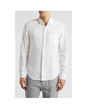 Alex Crane Playa Linen Button-Down Shirt - Gray