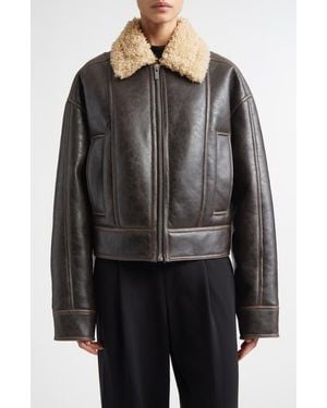 A.L.C. Stevie Faux Shearling Collar Jacket - Black