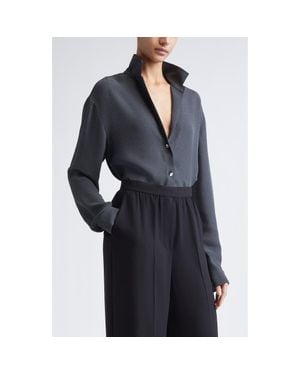 St. John Heathered Crepe Shirt - Blue