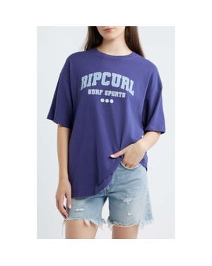 Rip Curl Varsity Sports Graphic Heritage Tee - Blue