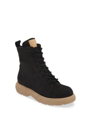 Toni Pons Lace-Up Leather Lug Sole Booties - Black