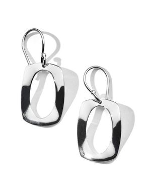Ippolita Classico Small Rounded Rectangle Wavy Frame Earrings - Metallic