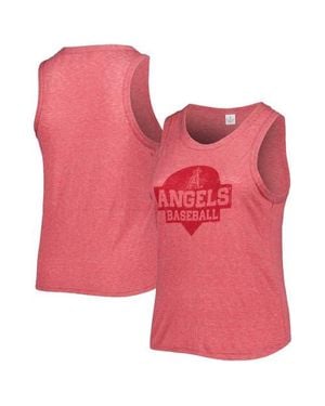 Soft As A Grape Los Angeles Angels Plus Size High Neck Tri-Blend Tank Top - Pink