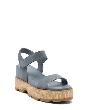 Sorel Joanie Iv Y Strap Wedge Sandal - Blue