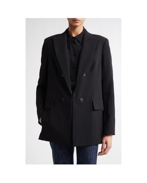 Akris Lucia Double Breasted Wool Blend Blazer - Black