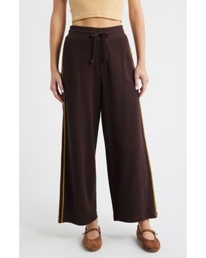 Damson Madder Piper Waffle Knit Ankle Sweatpants - Black