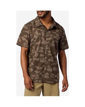 Marmot Cedrus Organic Cotton Blend Short Sleeve Button-Up Shirt - Brown